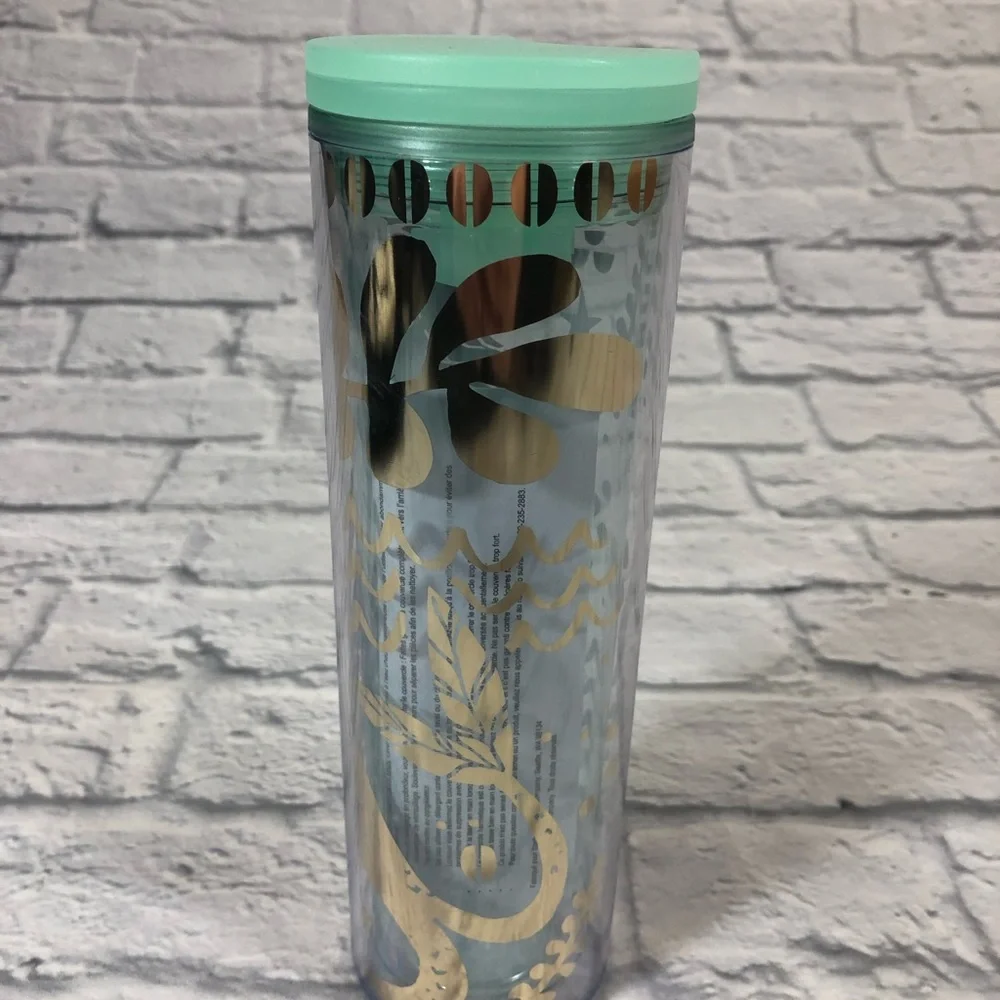 Starbucks Siren Mermaid Tumbler cup 2020 NWT Mint green Gold